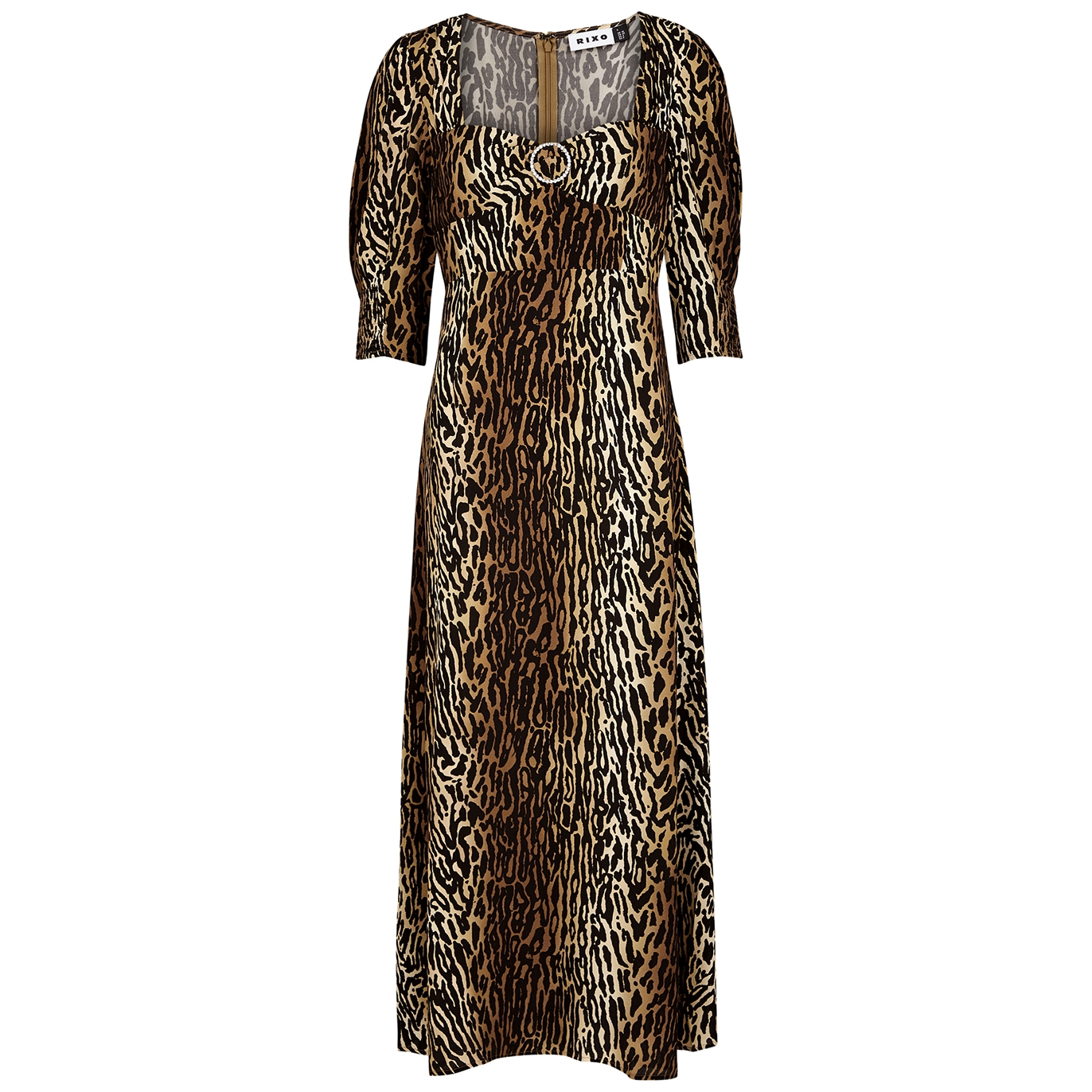 Rixo Karen Printed Midi Dress - Leopard - M
