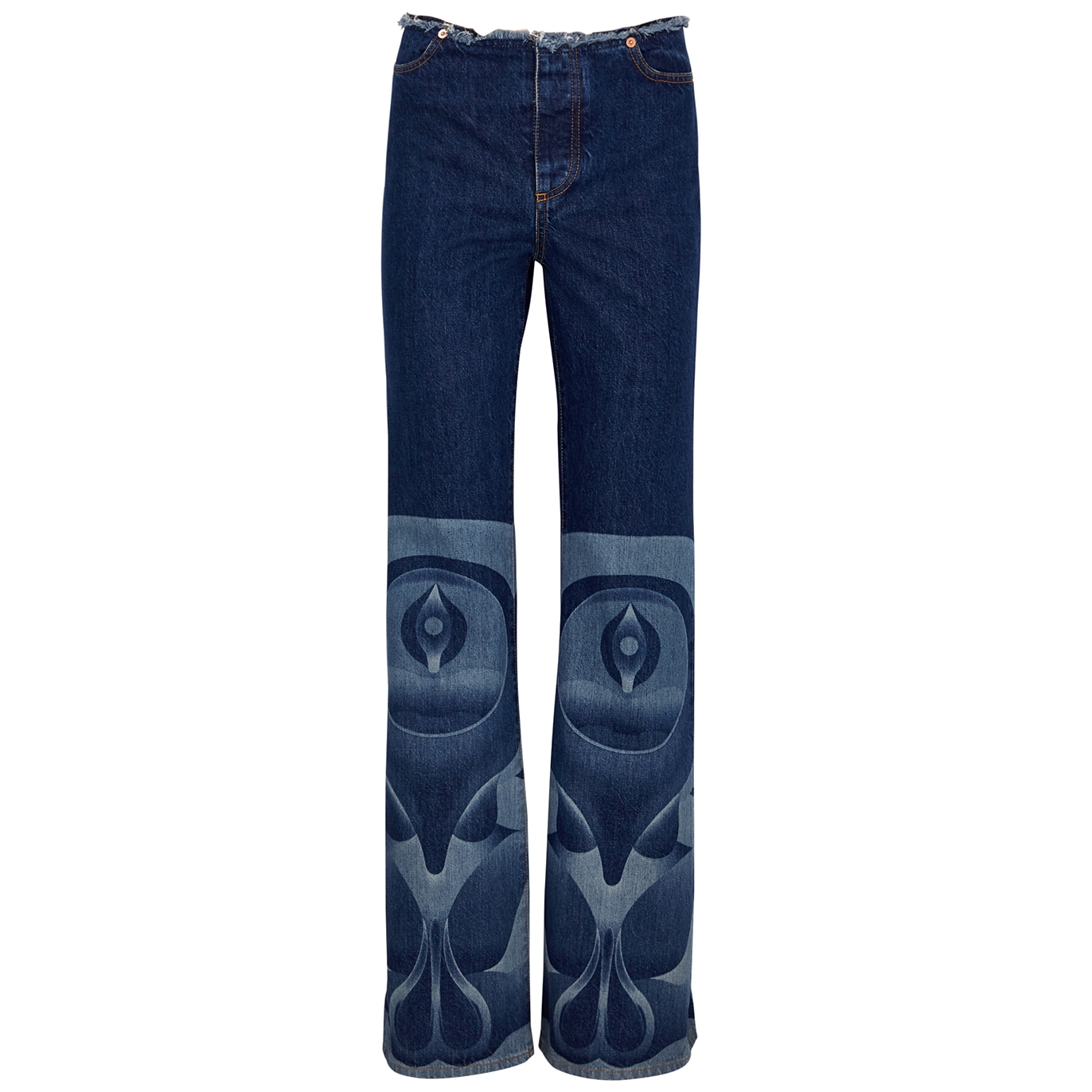 Conner Ives Printed Bootcut Jeans