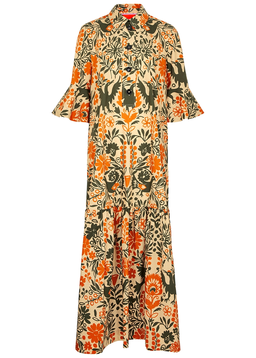 LA DOUBLE J Artemis floral-print cotton maxi dress
