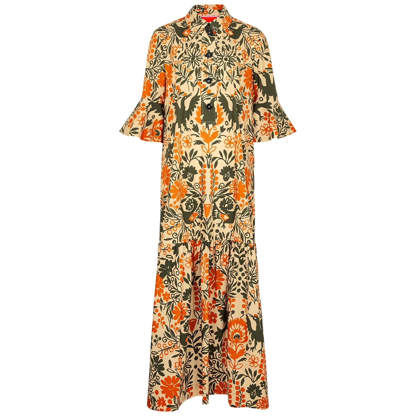LA Double J Artemis Floral-print Cotton Maxi Dress - Multicoloured - L