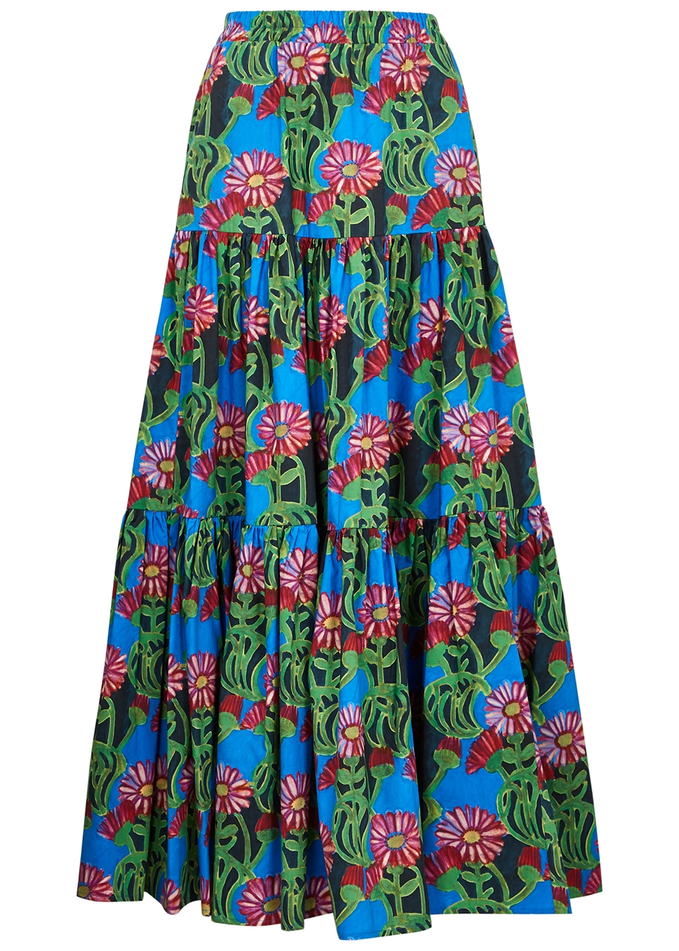 LA DOUBLE J Big floral-print cotton maxi skirt