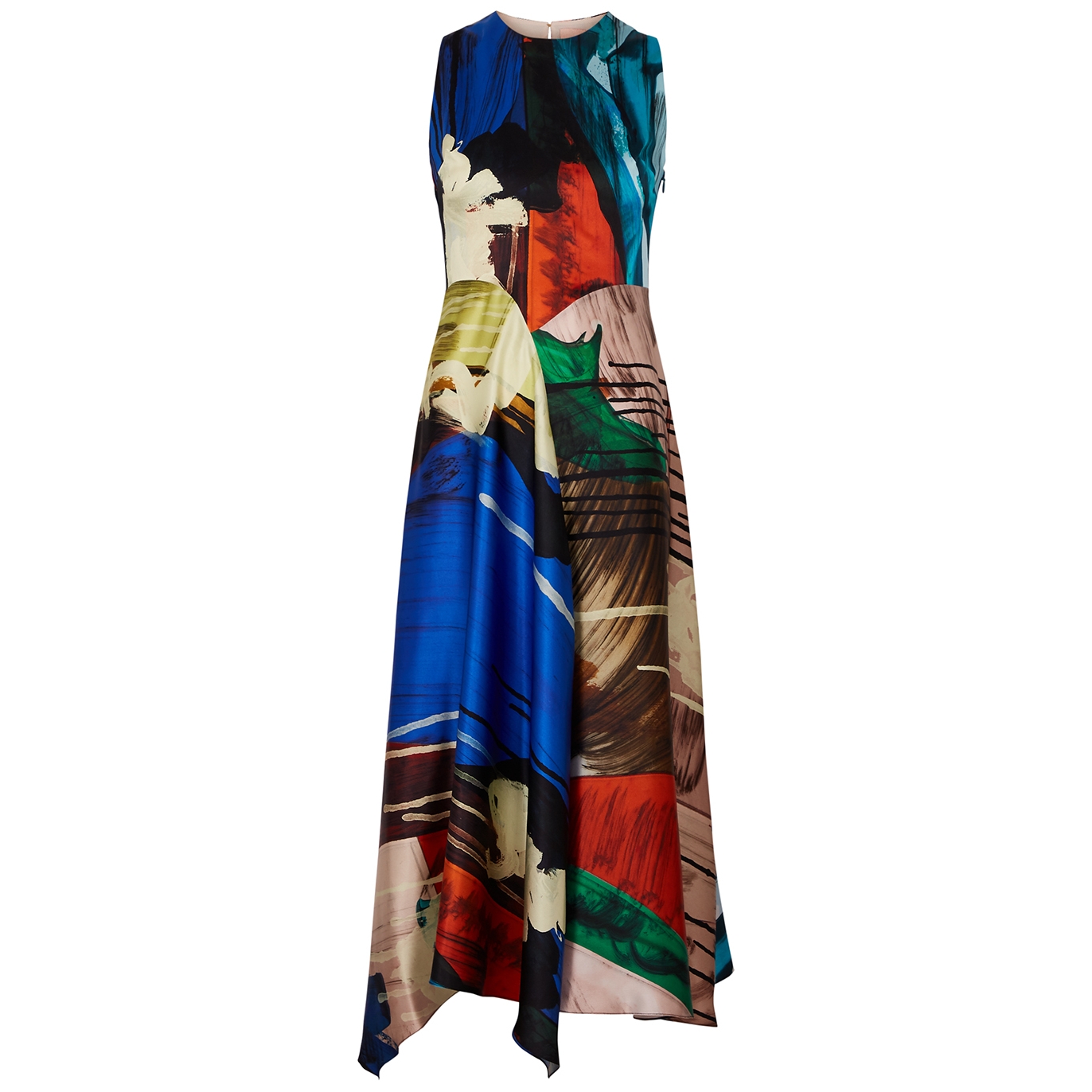 Roksanda Printed Silk-satin Midi Dress In Multicoloured