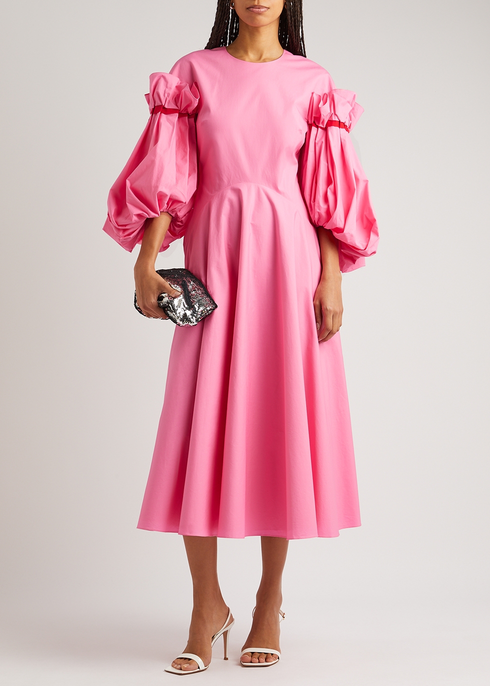 Poala black belted cotton-poplin dress Harvey Nichols Women Clothing Dresses Midi Dresses 