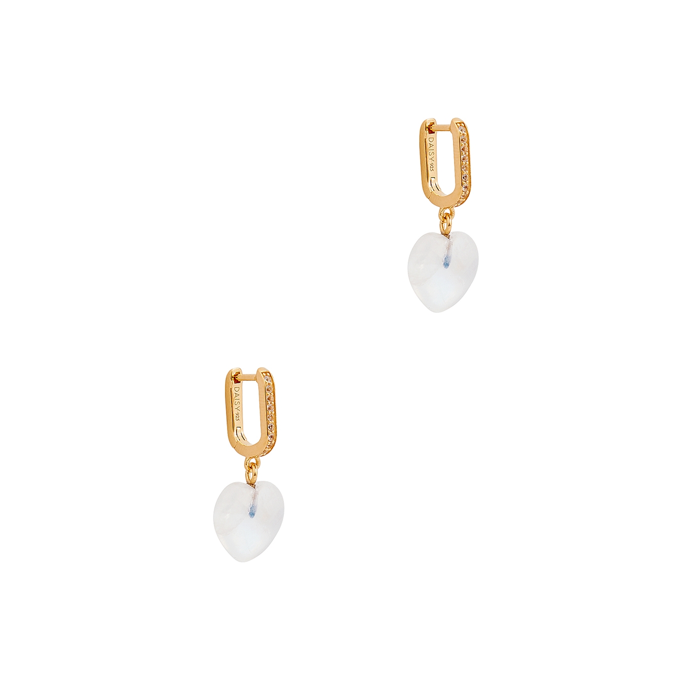 Daisy London Beloved Moonstone Heart 18kt Gold-plated Drop Earrings - One Size