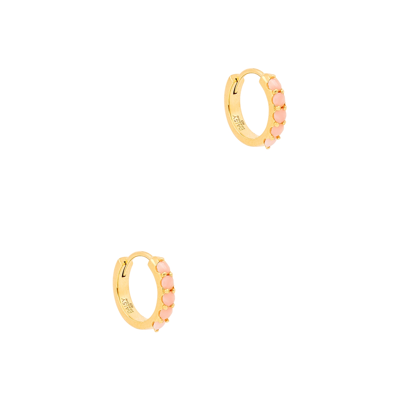 Daisy London Beloved Pink Opal 18kt Gold-plated Hoop Earrings
