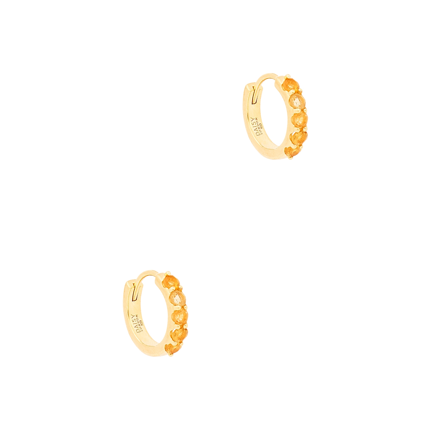 Daisy London Beloved Citrine 18kt Gold-plated Hoop Earrings