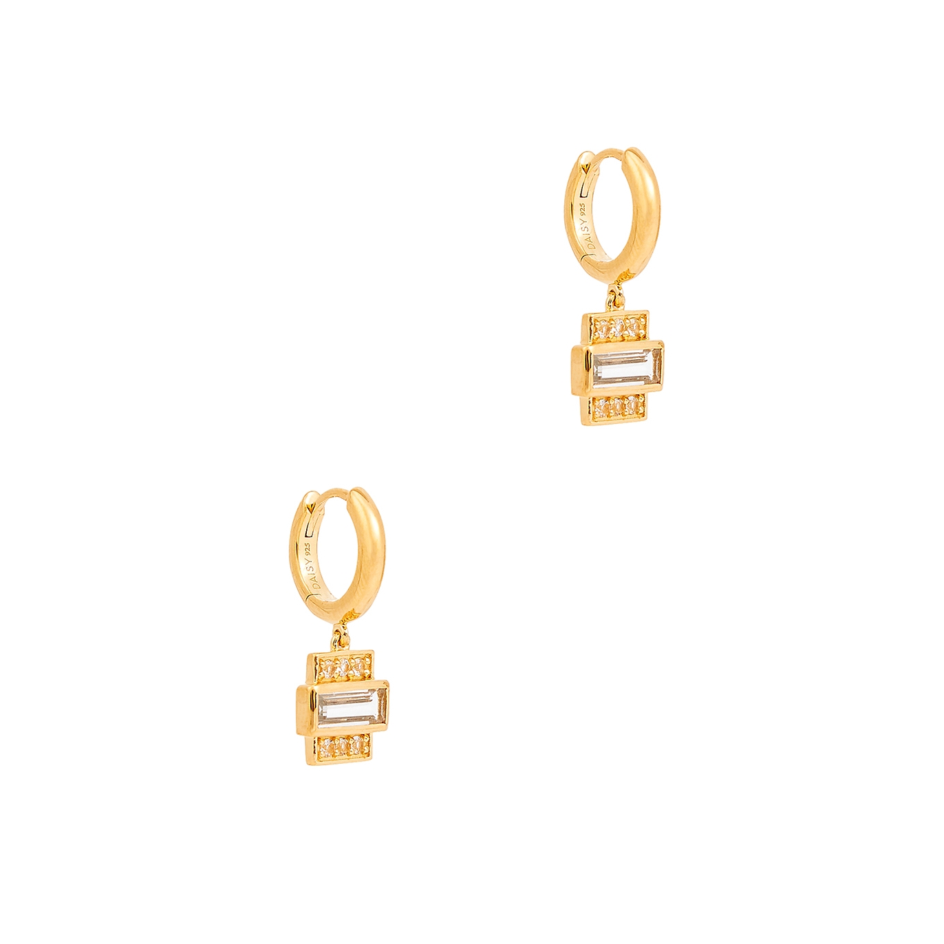 Daisy London Beloved White Topaz 18kt Gold-plated Drop Earrings