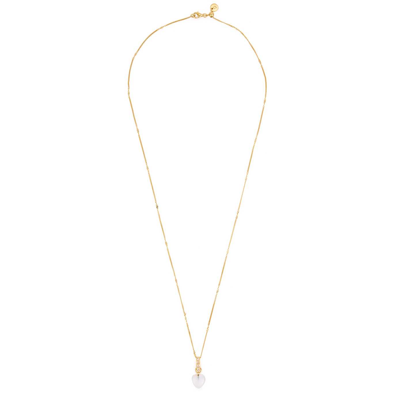 Daisy London Beloved Moonstone Heart 18kt Gold-plated Necklace