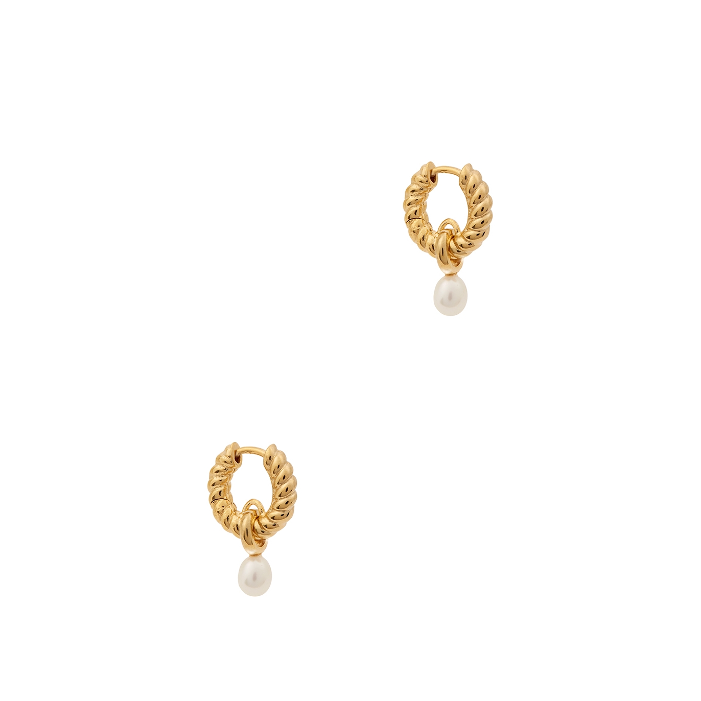 Daisy London Treasures Rope Pearl 18kt Gold-plated Hoop Earrings