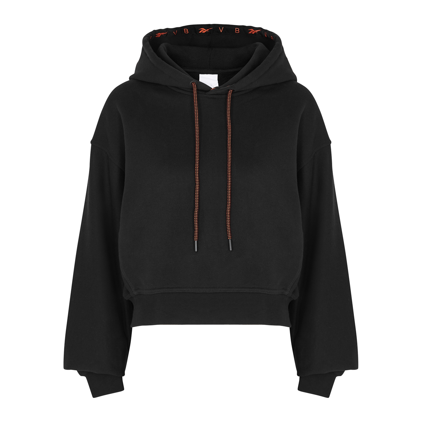 Reebok X Victoria Beckham Logo Hooded Cropped Cotton Sweatshirt - Black - XS