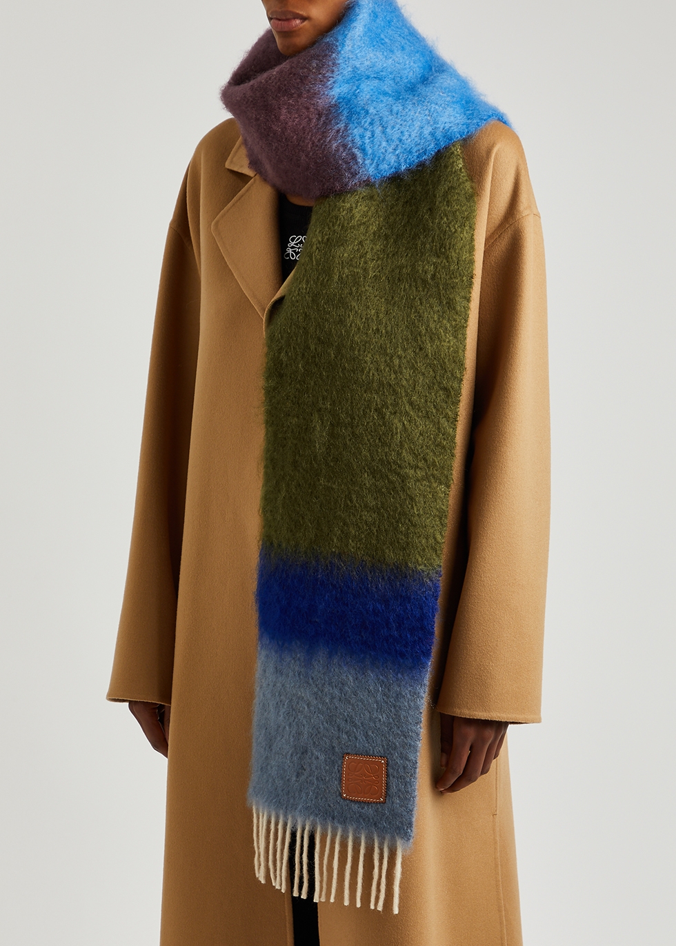 Loewe Striped mohair-blend scarf - Harvey Nichols