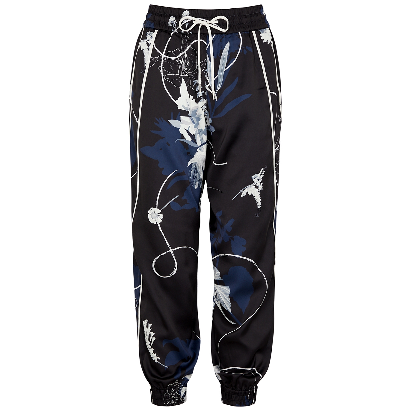 High Frolicsome Floral-print Satin Trousers