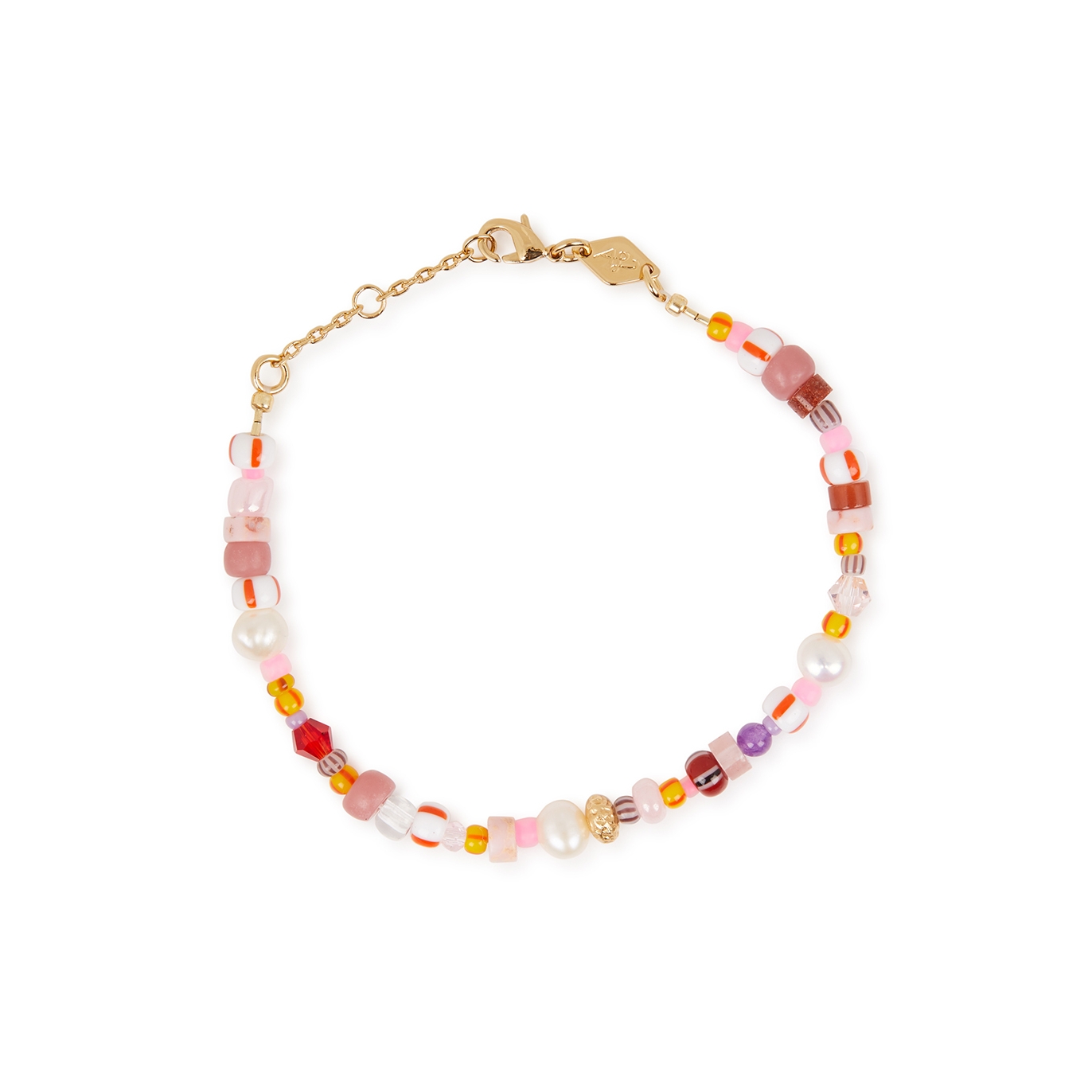 Anni LU Surf Rider 18kt Gold-plated Beaded Bracelet - Pink - One Size