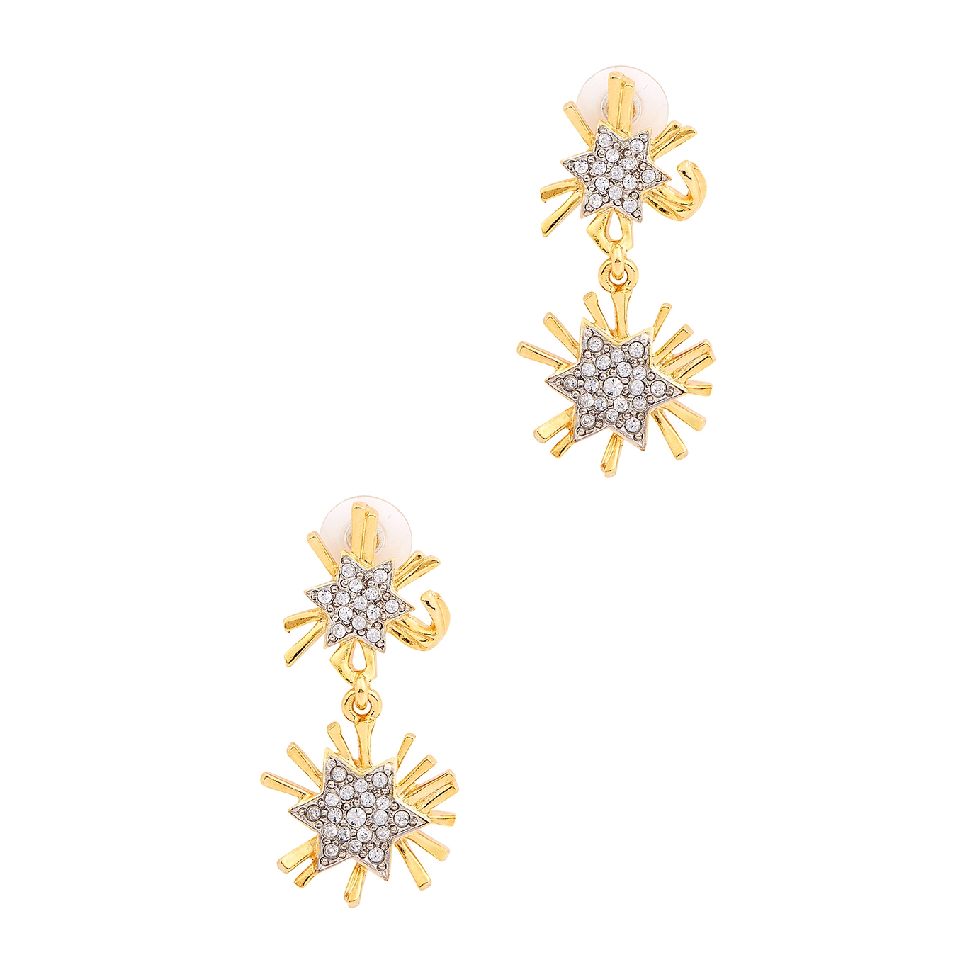 Kenneth Jay Lane Starburst Crystal-embellished Drop Earrings - Gold - One Size