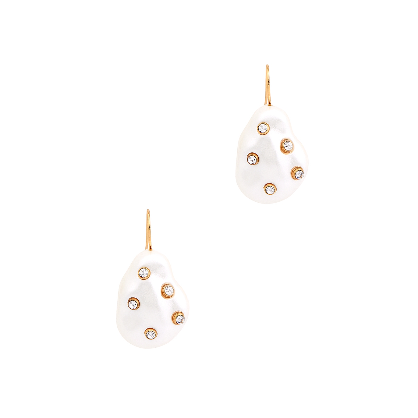 Kenneth Jay Lane Pearl And Crystal-embellished Drop Earrings - One Size