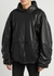 Hooded oversized leather sweatshirt - Balenciaga