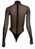 Black panelled tulle bodysuit - MUGLER x WOLFORD