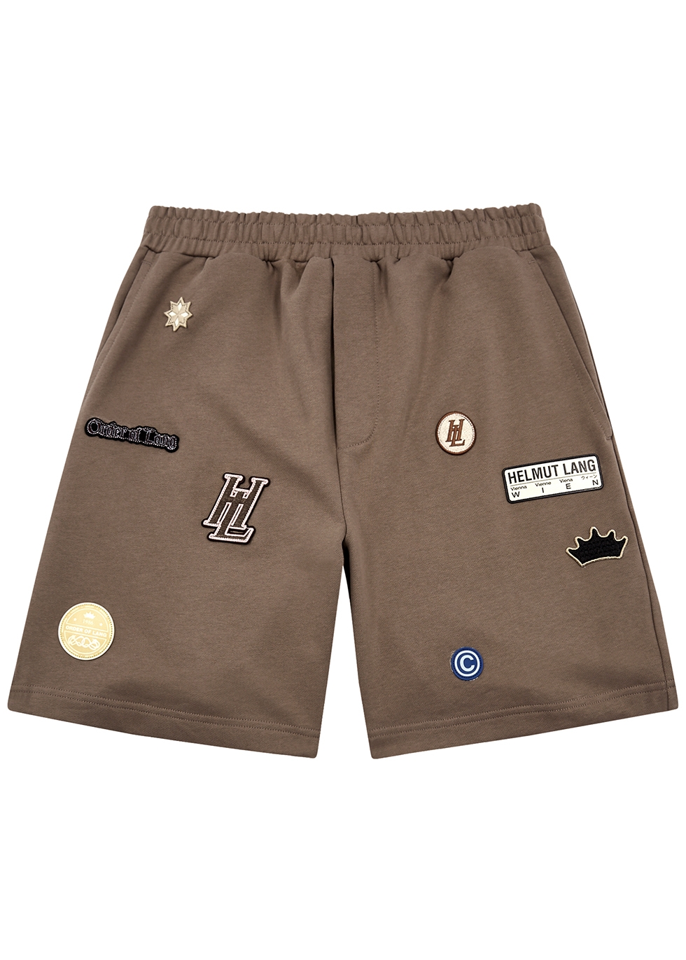 Helmut Lang Societas appliquéd cotton shorts