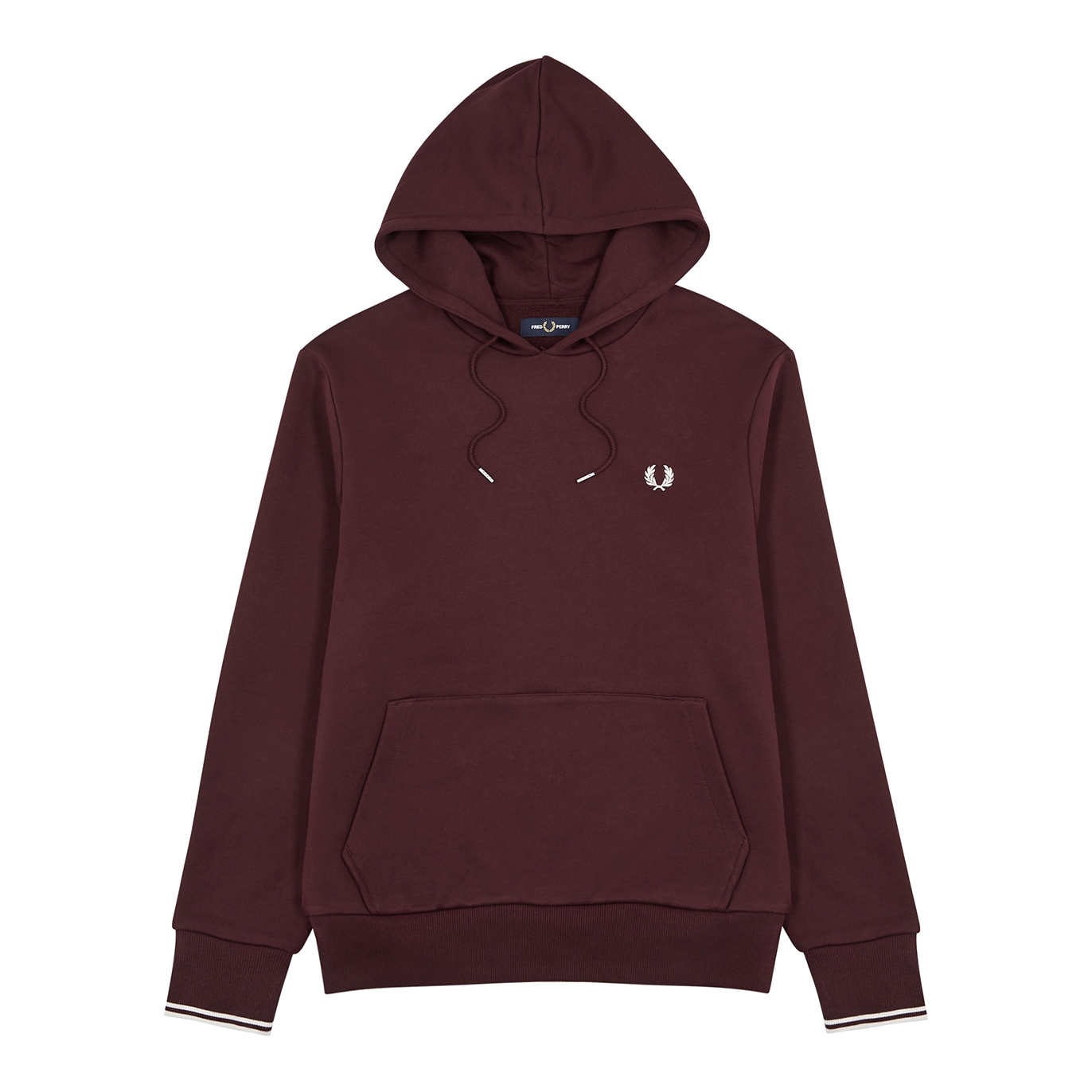 Fred Perry Hooded Cotton-blend Sweatshirt - Burgundy - S