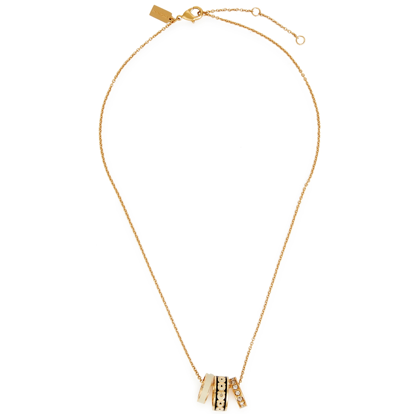 Coach Enamelled Pendant Necklace - Gold - One Size