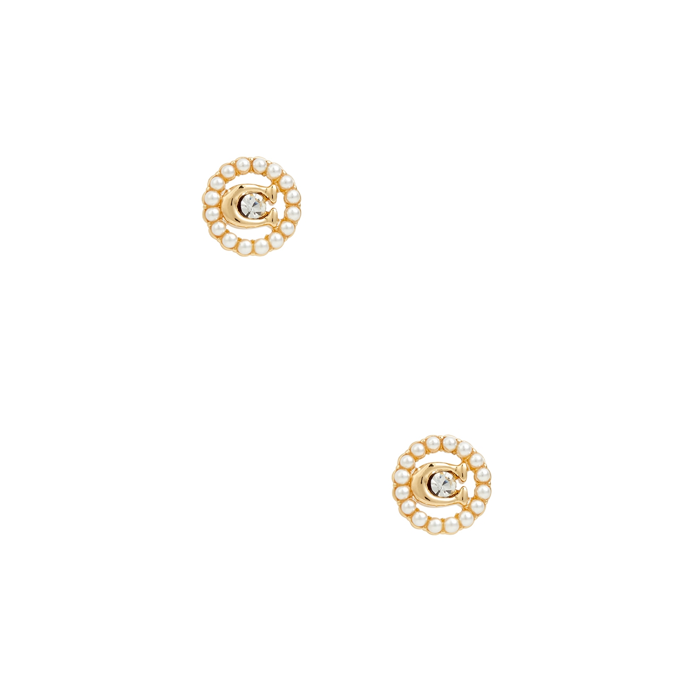 Coach Embellished Stud Earrings - Gold - One Size