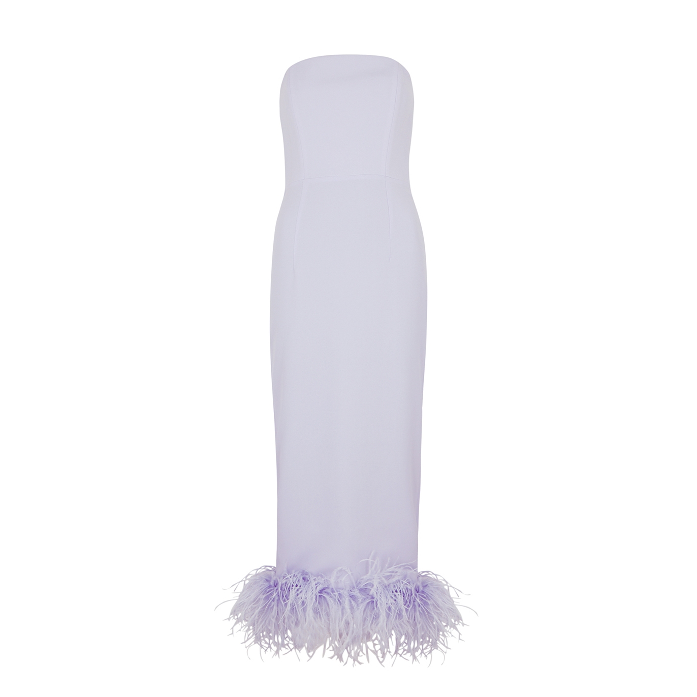 16ARLINGTON Minelli Feather-trimmed Midi Dress - Lilac - 10
