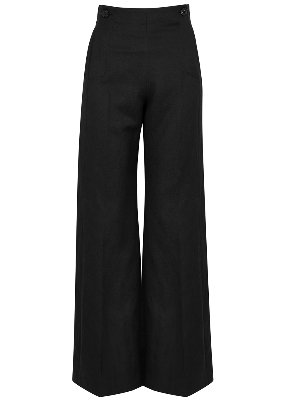 Wide-leg wool-blend trousers