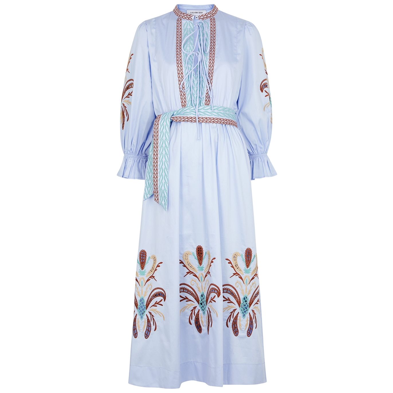 Lug Von Siga Florence Embroidered Cotton Midi Dress