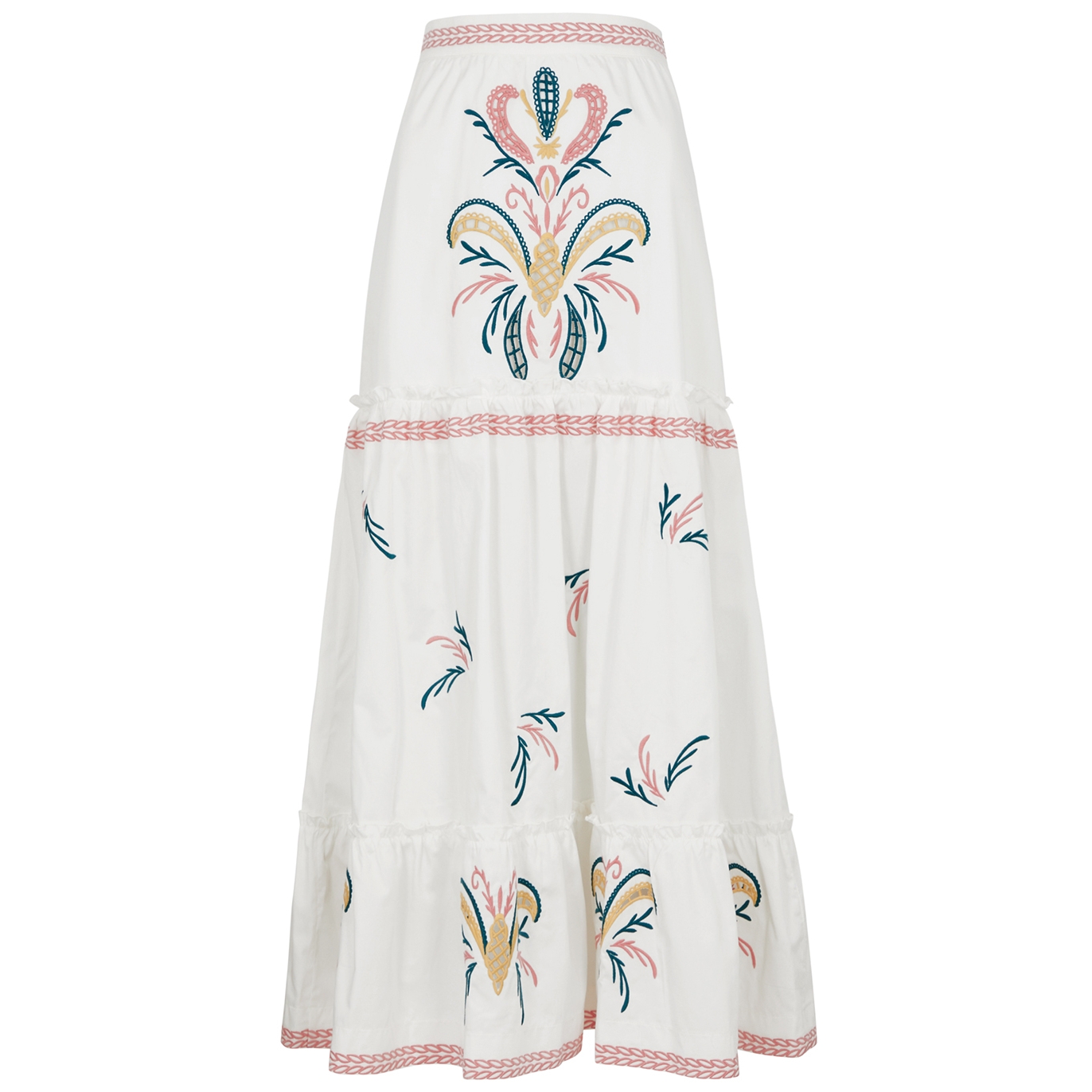 Lug Von Siga Daphne Broderie-anglaise Cotton Midi Skirt