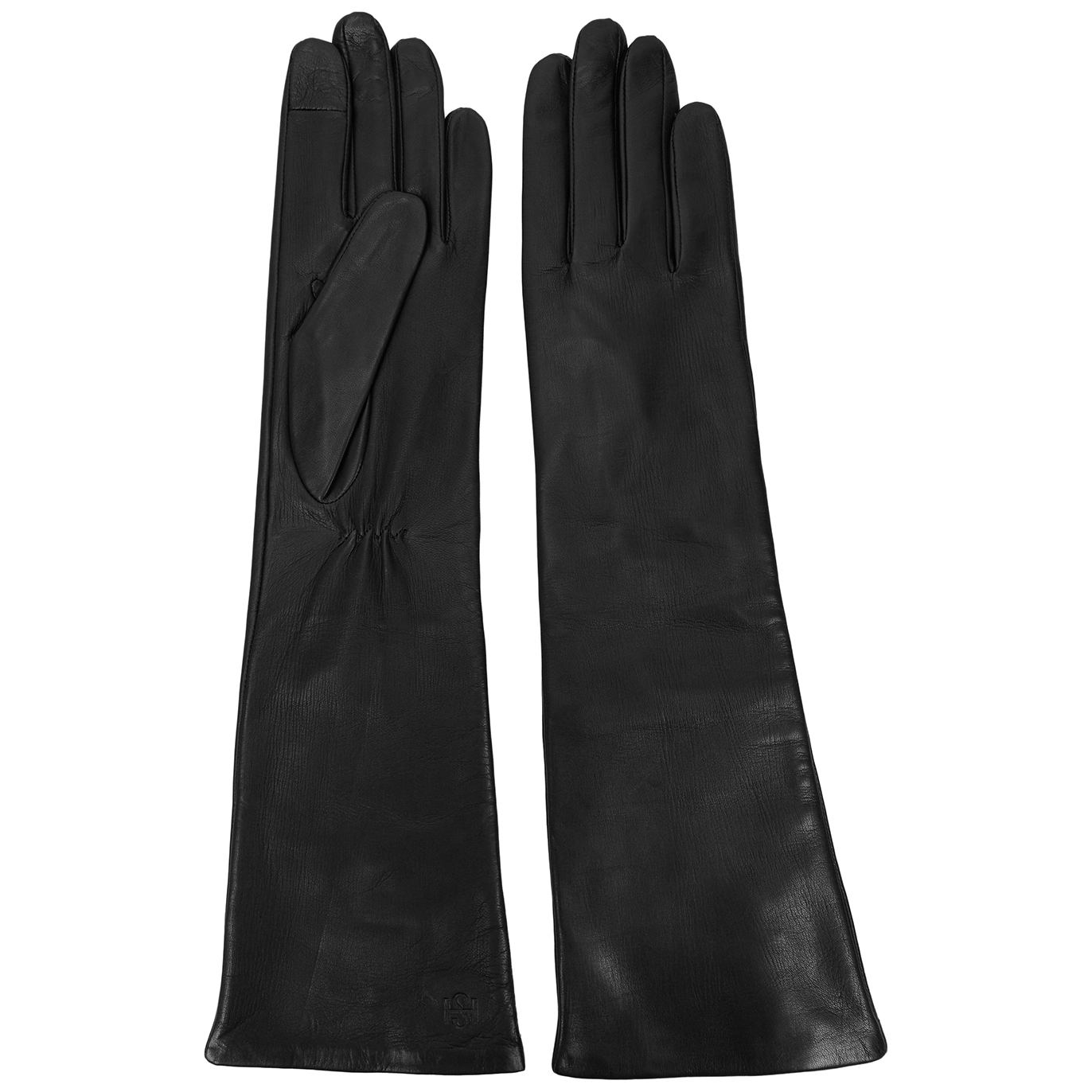 Handsome Stockholm Essentials Long Leather Gloves In Black