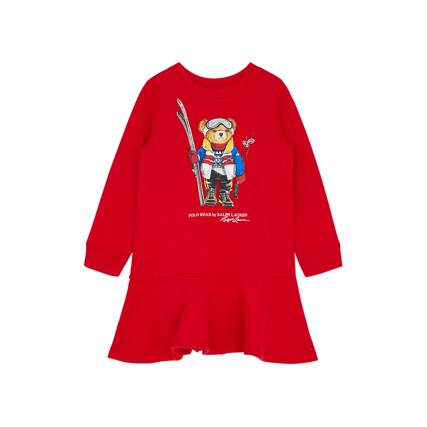 Polo Ralph Lauren Kids Bear-print Cotton-blend Dress (1.5-6 Years) - Red - 4 Years