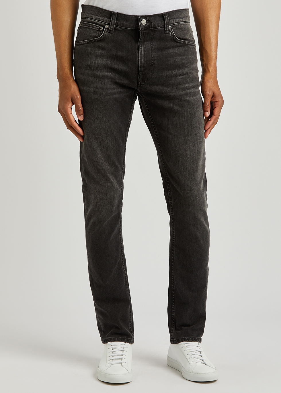 Federal navy brushed stretch-cotton chinos Harvey Nichols Men Clothing Jeans Stretch Jeans 