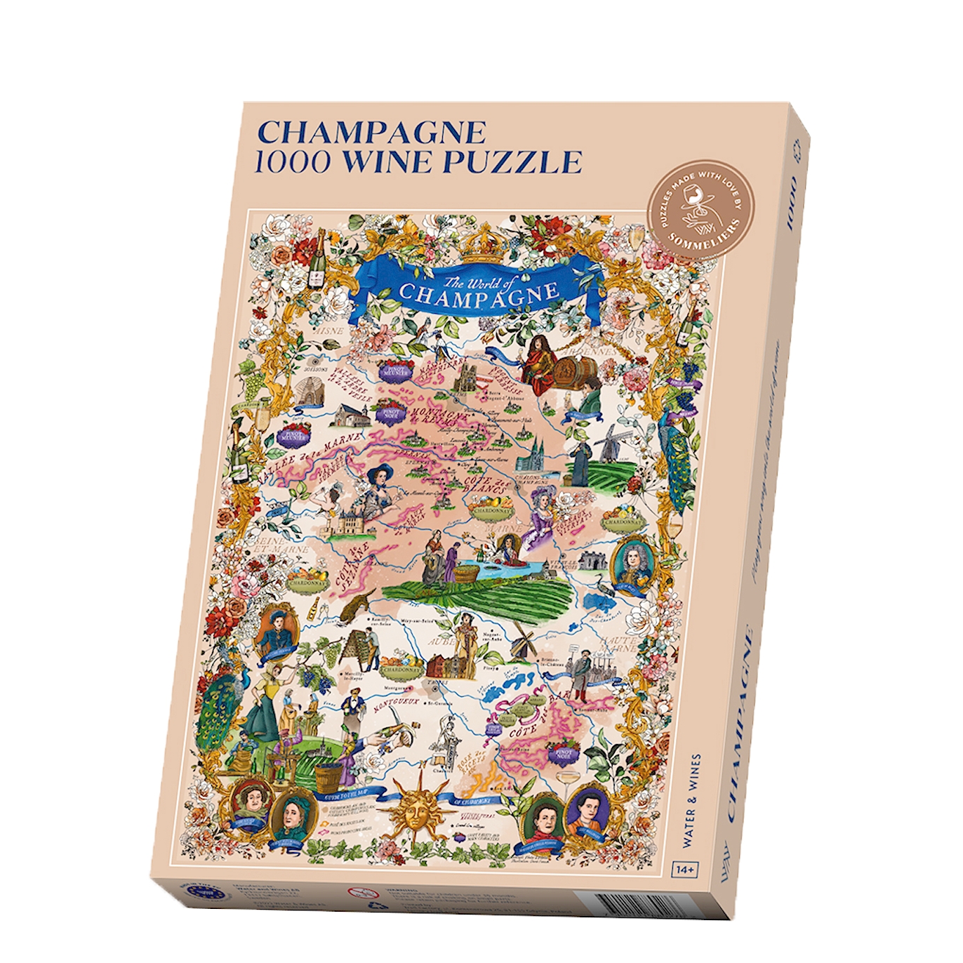 Water & Wines Champagne Wine Map Jigsaw Puzzle 1000 Pieces Sparkling Wine