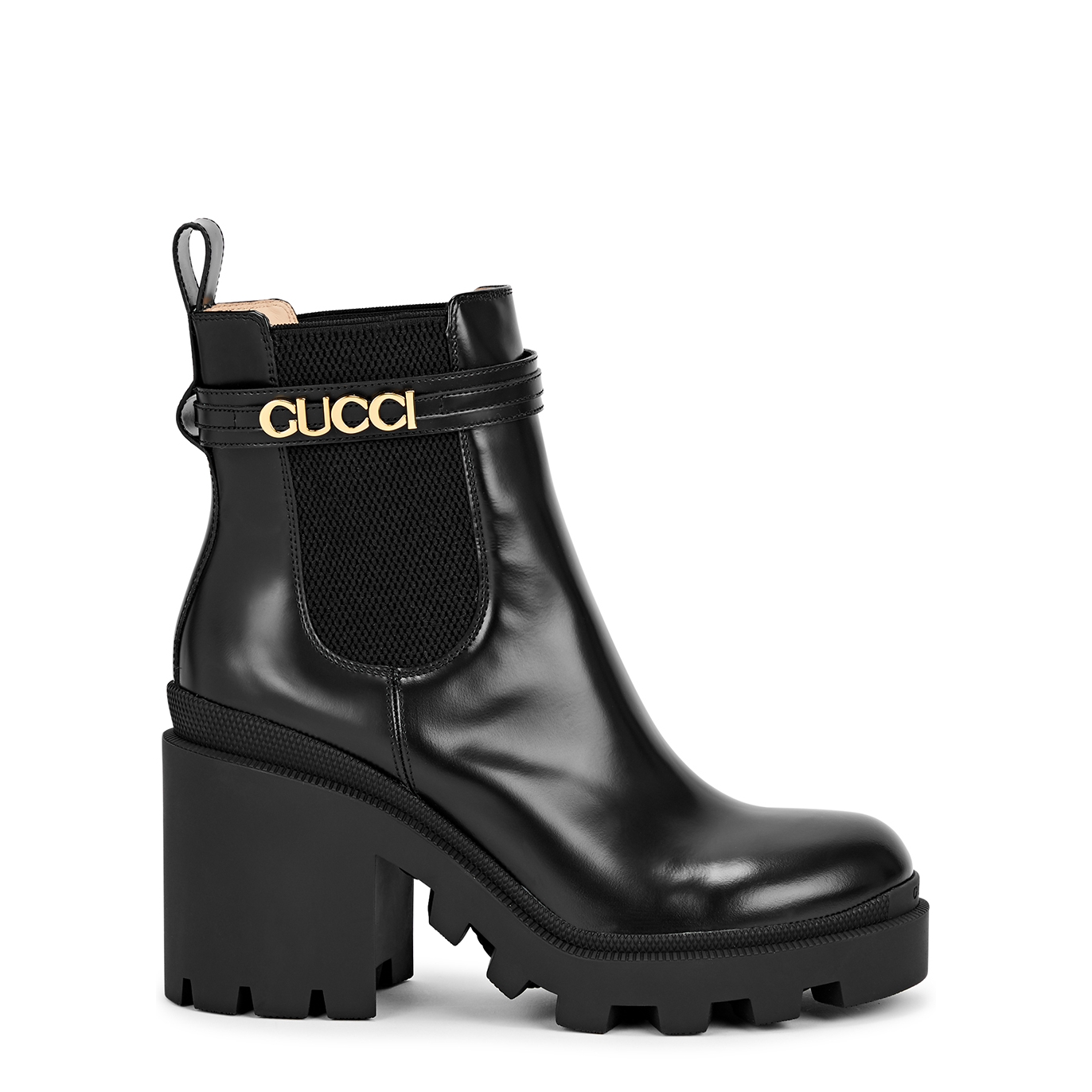 GUCCI 90 LOGO LEATHER CHELSEA BOOTS