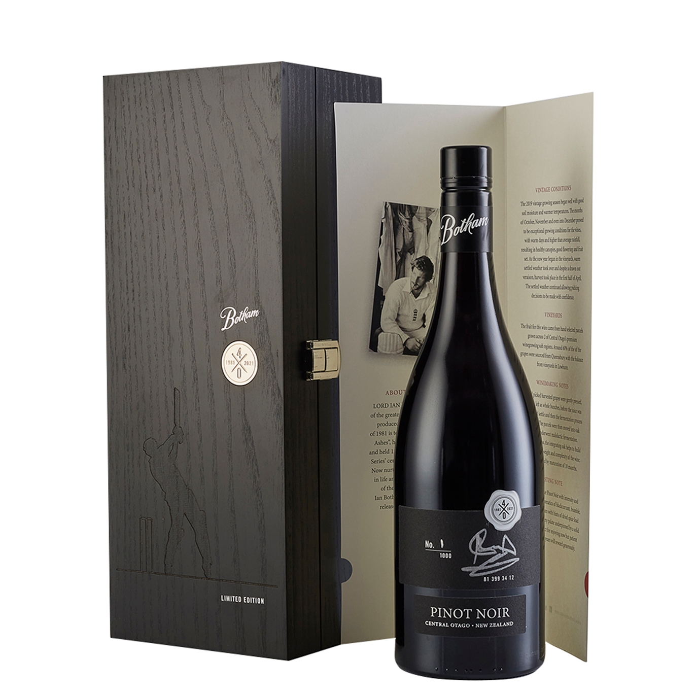 Sir Ian Botham Wines The Peerage Limited Edition Pinot Noir 2019 In Wooden Gift Box - In The Red Red Wine