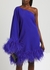 Piccolo one-shoulder feather-trimmed mini dress - Taller Marmo