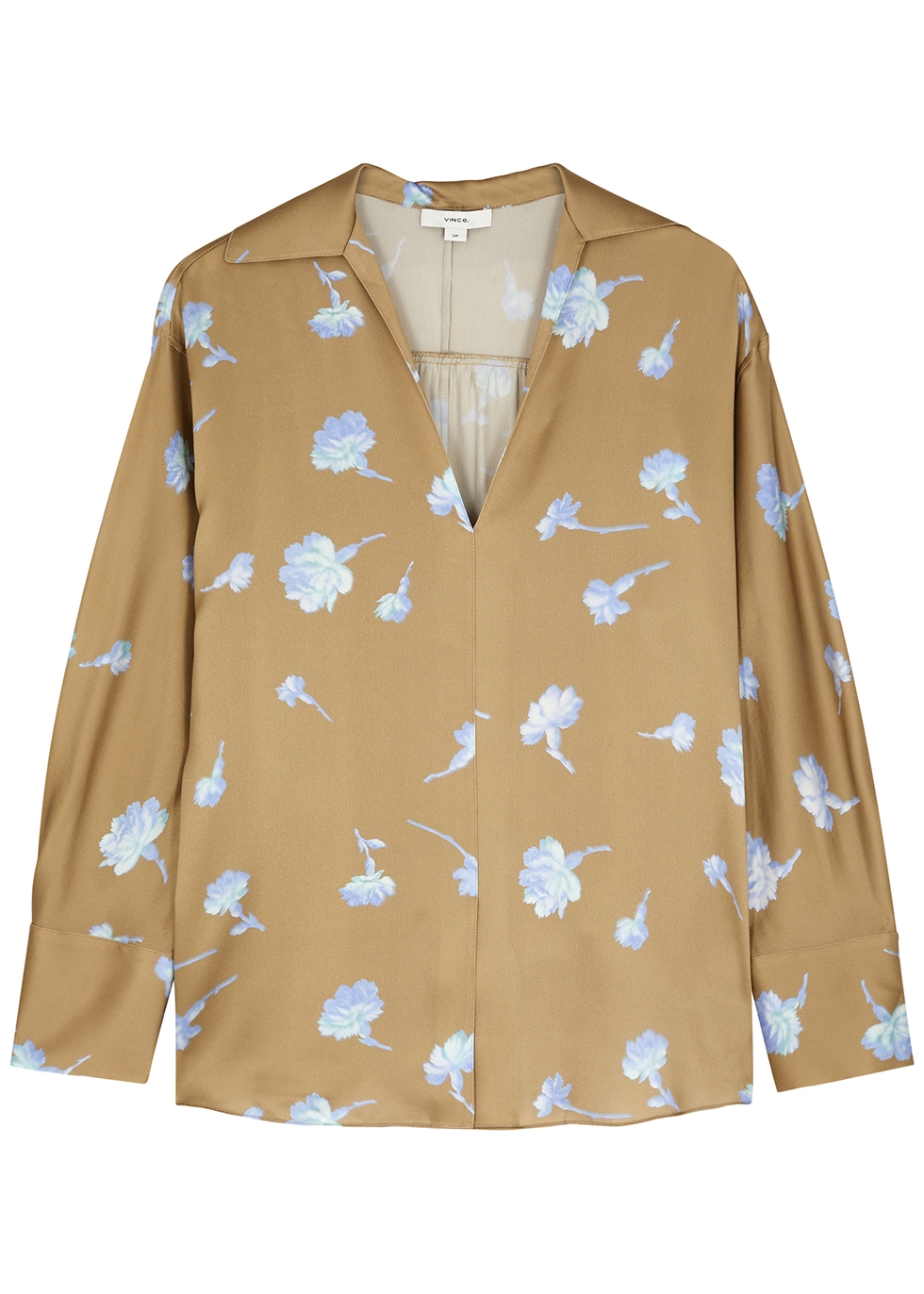 Vince Sea Carnation floral-print silk-satin shirt - Harvey Nichols