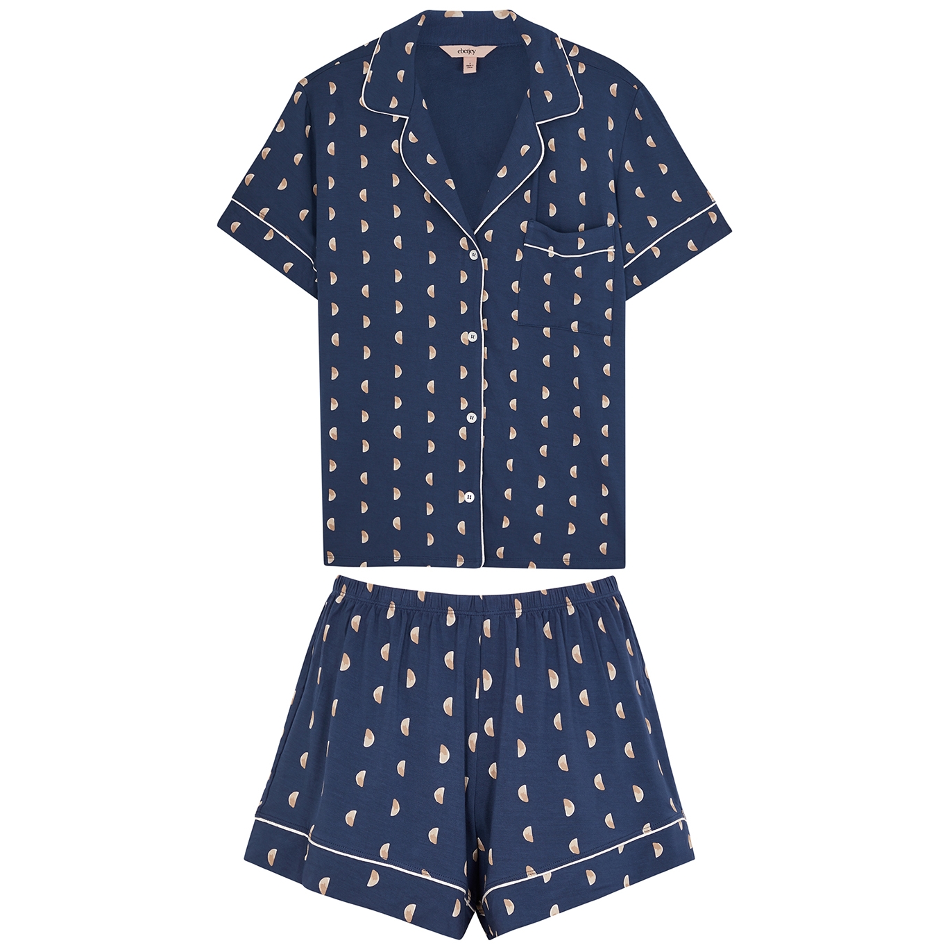 Eberjey Gisele Printed Stretch-jersey Pyjama Set - Navy - S