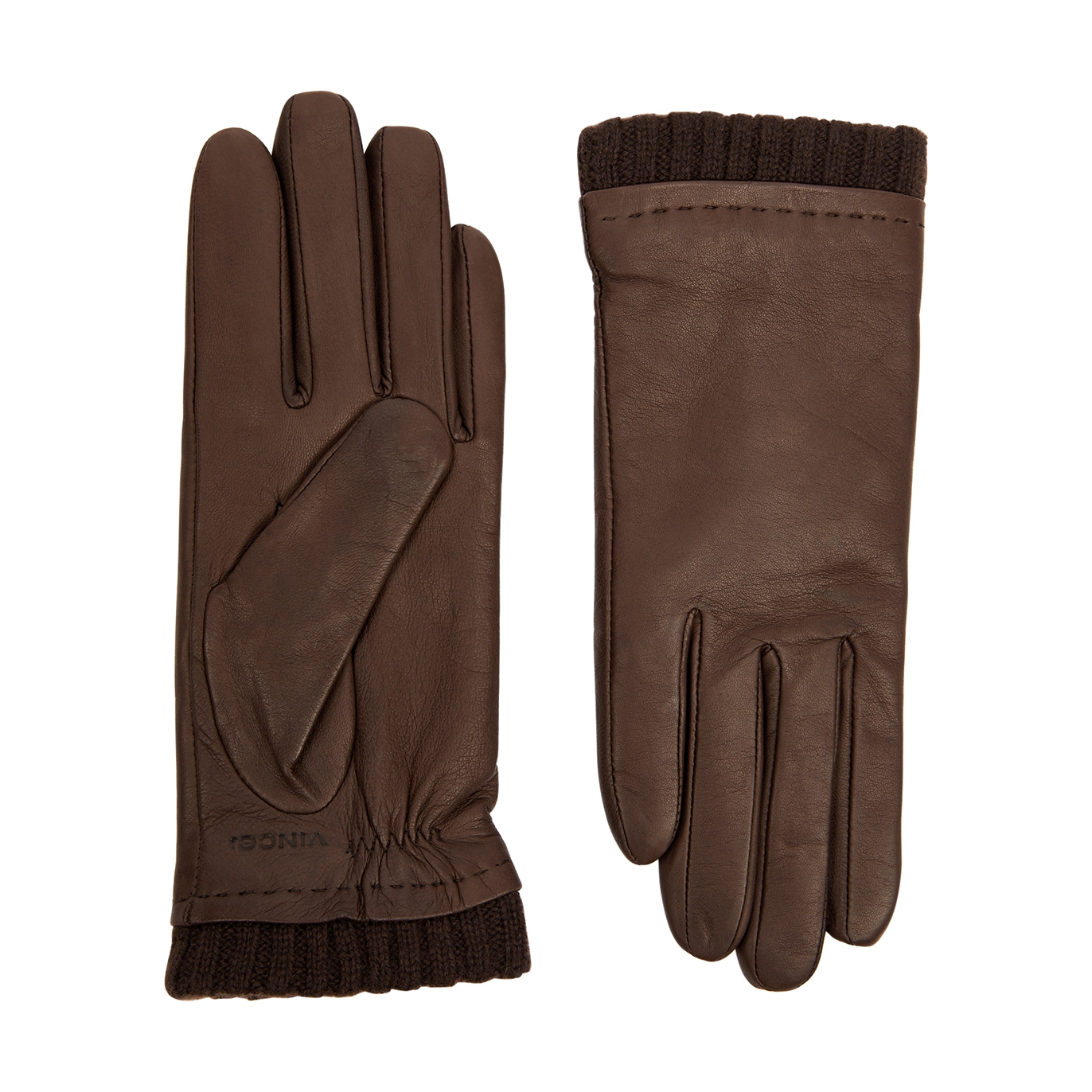 Vince Leather Gloves - Brown - L