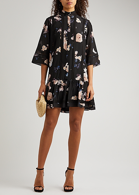 Erdem Bertram floral-print silk-chiffon mini dress - Harvey Nichols