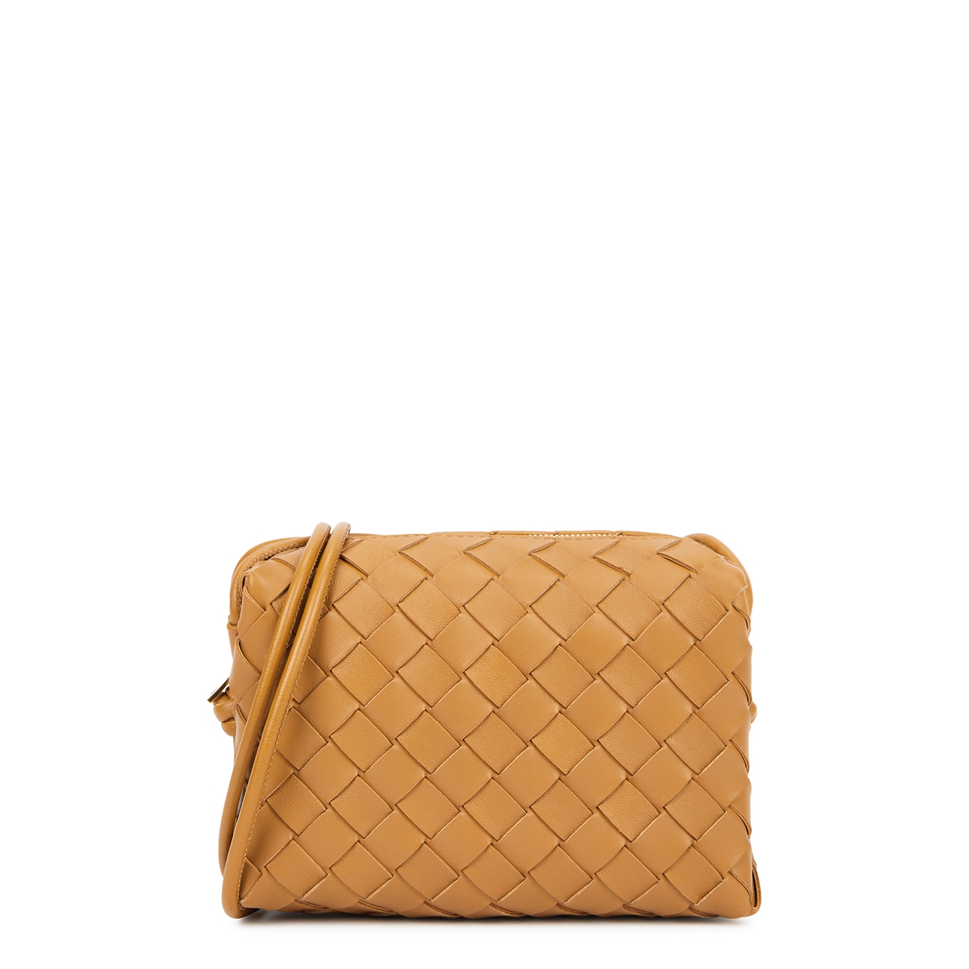 Bottega Veneta Mini Loop Intrecciato Leather Shoulder Bag - Brown