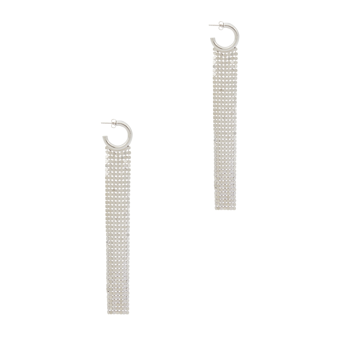 Rabanne Pixel Chainmail Hoop Earrings - Silver - One Size