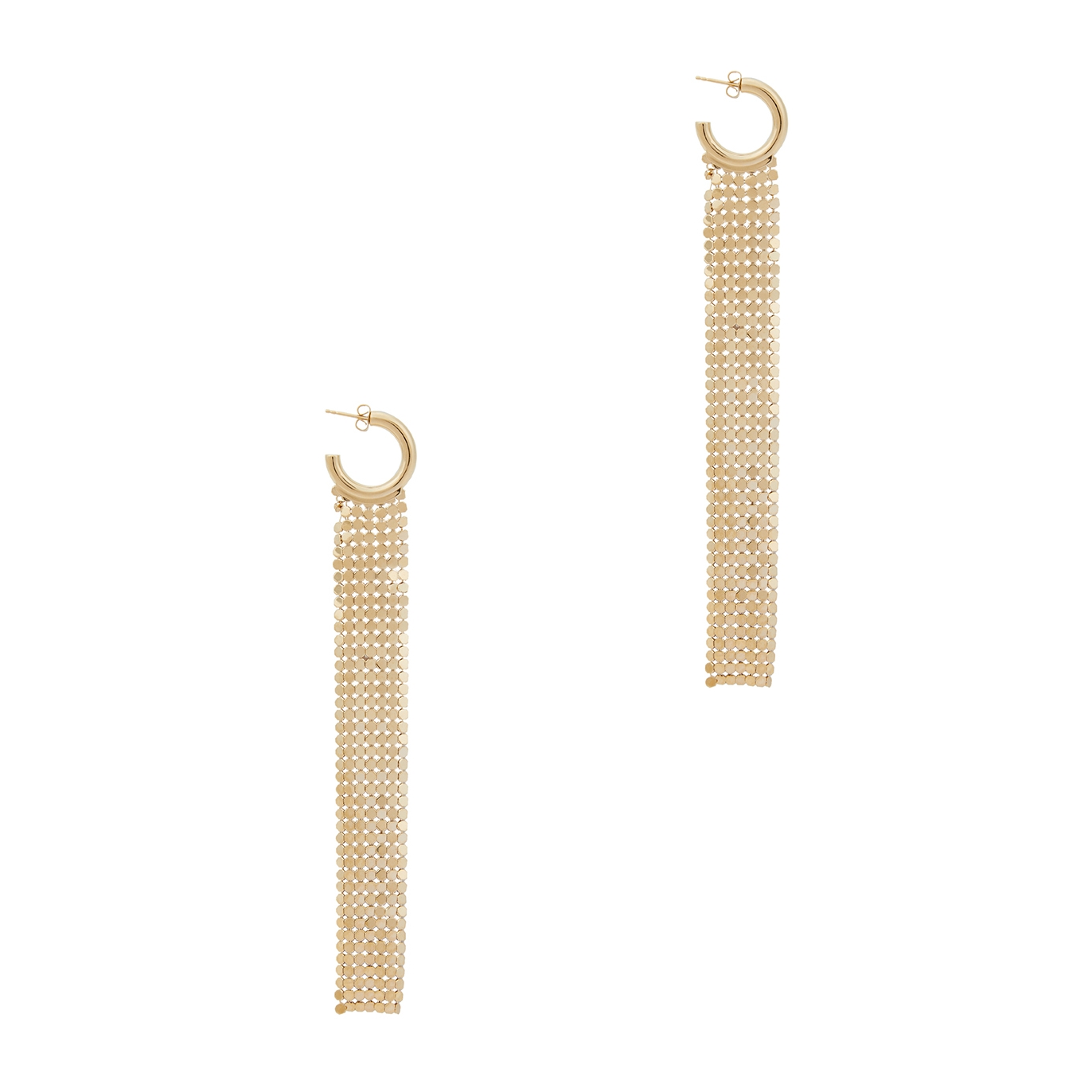 Rabanne Pixel Chainmail Hoop Earrings - Gold - One Size