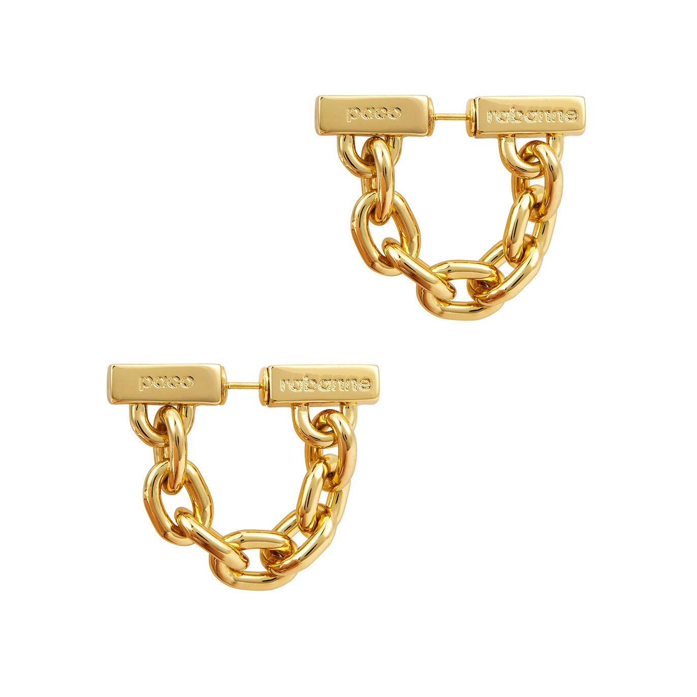 Paco Rabanne Xl Link Chain Hoop Earrings In Gold | ModeSens