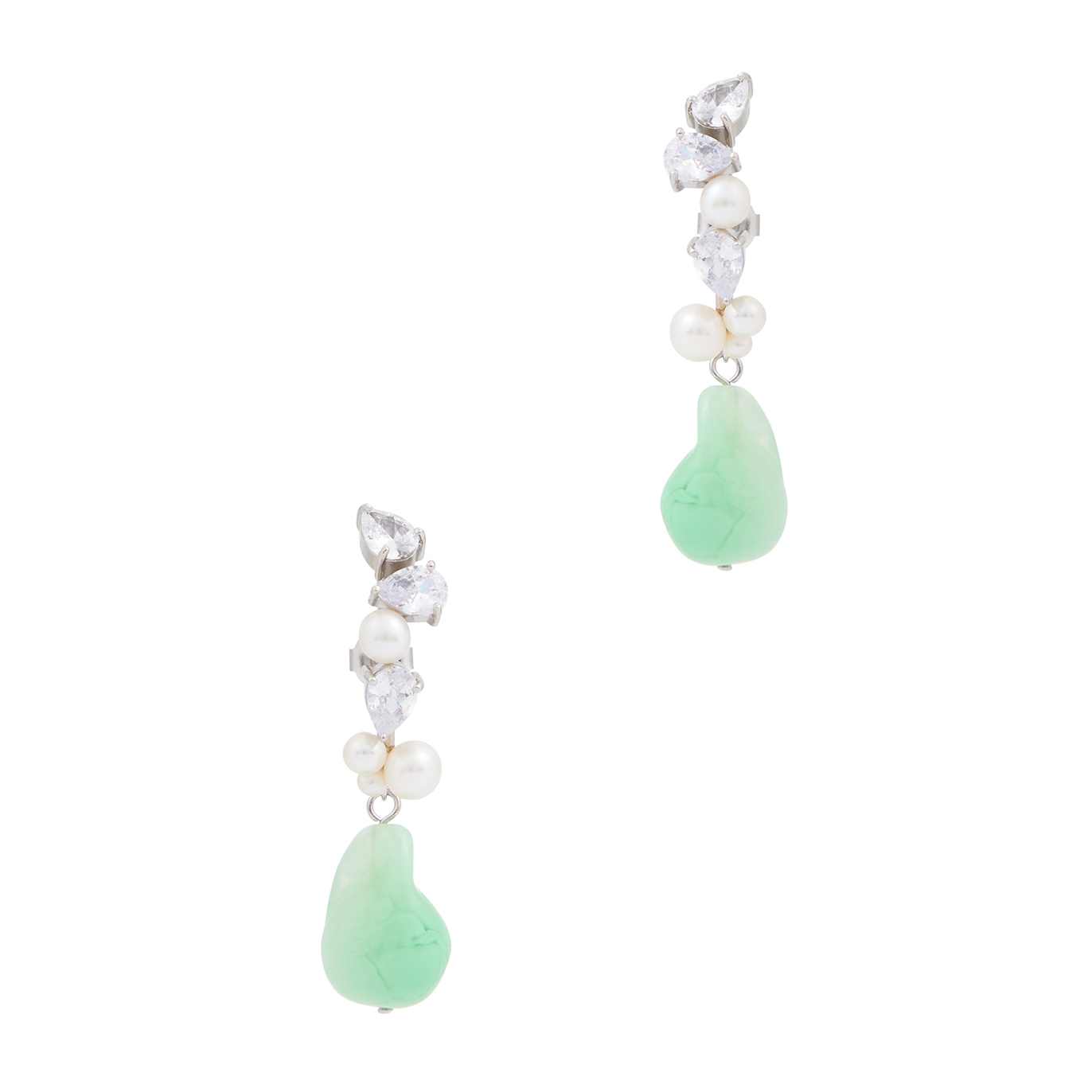 COMPLETEDWORKS CRYSTAL AND PEARL-EMBELLISHED RESIN DROP EARRINGS