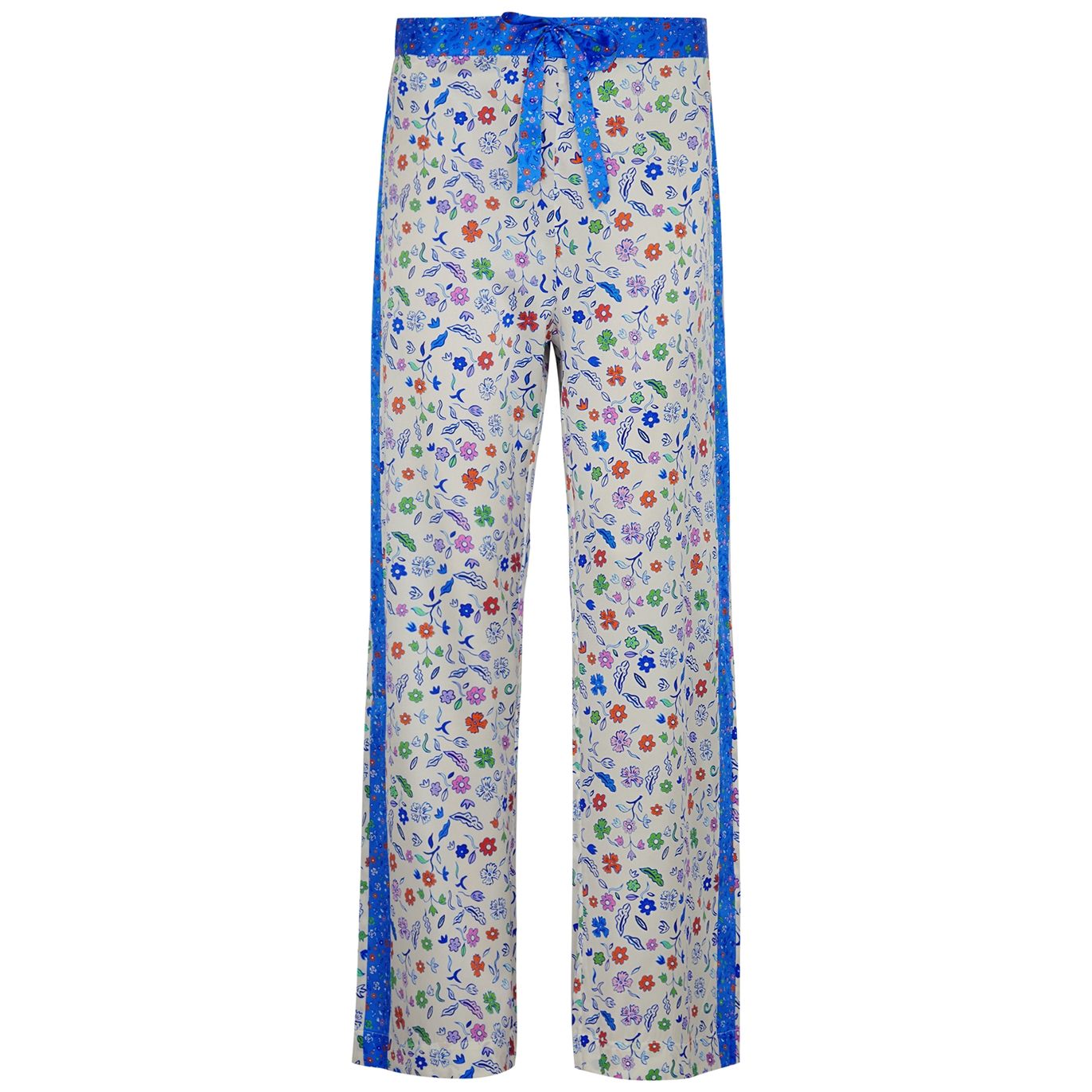 Jessica Russell Flint De Fleurs Stretch-silk Pyjama Trousers
