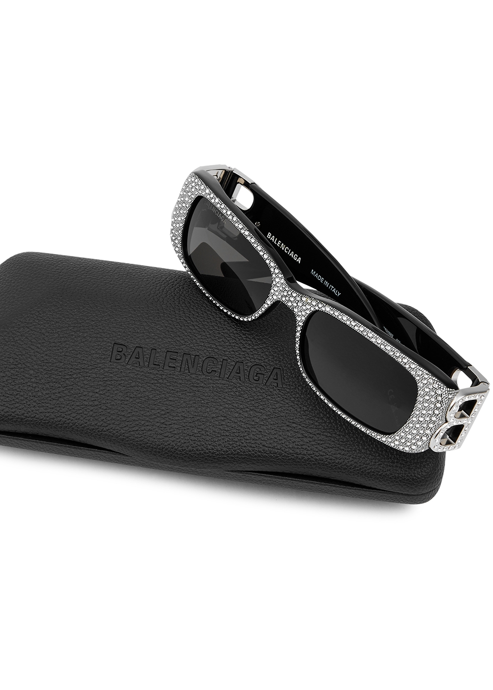 BALENCIAGA sunglasses in acetate with iridescent logo  Black  Balenciaga  sunglasses BB0100S online on GIGLIOCOM