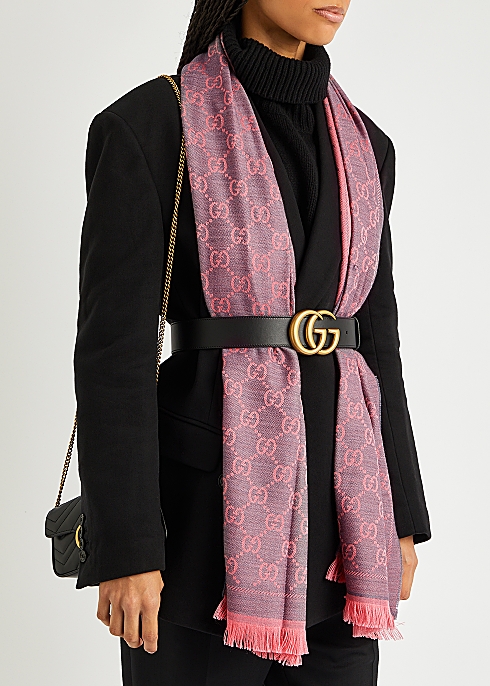 Gucci Sten GG-jacquard wool scarf - Harvey Nichols