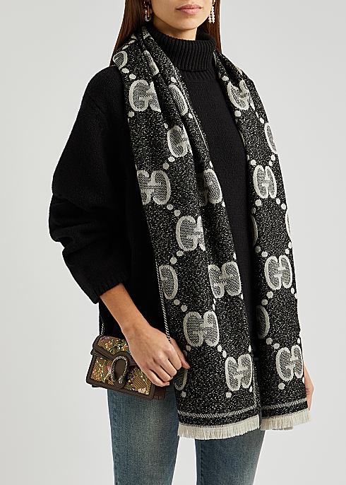 Gucci Lady Nest GG-jacquard wool-blend scarf - Harvey Nichols