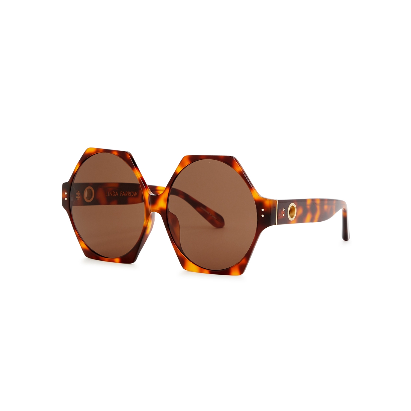 Linda Farrow Luxe Bora Hexagon-frame Sunglasses, Sunglasses, Handmade